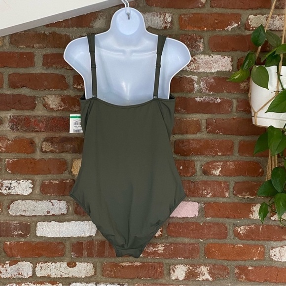 Square Neck One-Piece Swimsuit by SEA LEVEL Size 10 US Olive Green NWT - Picture 4 of 8